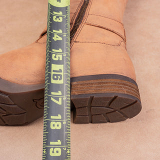 Born Women Braydon II Distress Brown Leather Zip Riding Knee Boots sz 7.5