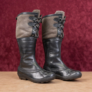 UGG Women Belcloud Shearling Lined Waterproof Suede Leather Knee Boots 5.5