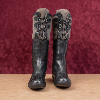 UGG Women Belcloud Shearling Lined Waterproof Suede Leather Knee Boots 5.5