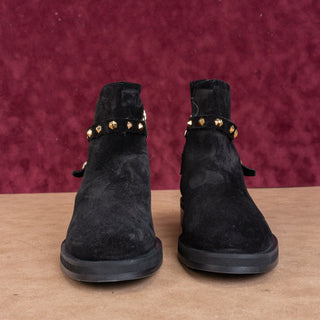 La Canadienne Bruni Waterproof Suede Studded Black Ankle Boots Sz 6.5