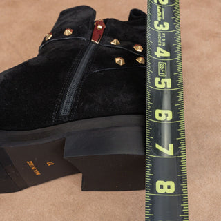 La Canadienne Bruni Waterproof Suede Studded Black Ankle Boots Sz 6.5