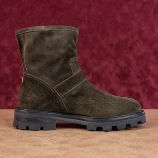 Jimmy Choo Wmn Youth II Buc Moto Biker Green Festival Suede Boots 9US EUR 39.5