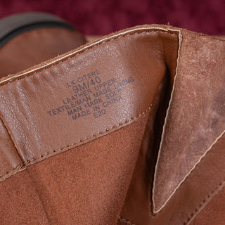 Lucky Brand Women Citere Brown Leather Zip Riding Moto Tall Boots 9US EUR 40