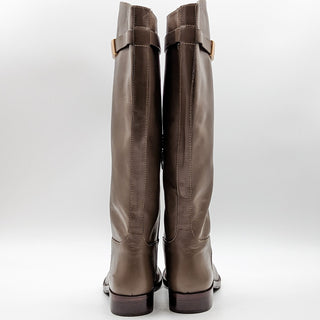 Tory Burch Women T Hardware Equestrian Riding Tall Olive Leather Boots size 9M