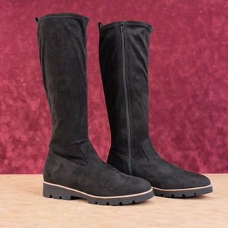 Vionic Women Ashburn Black Suede Lug Sole Knee Fashion Boots sz 9