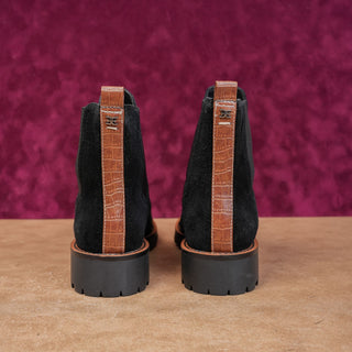 Sam Edelman Women Jacklyn Festival party Black Suede Chelsea Boots size 8