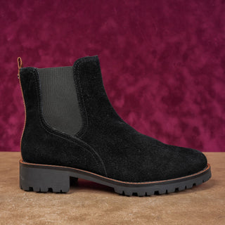 Sam Edelman Women Jacklyn Festival party Black Suede Chelsea Boots size 8