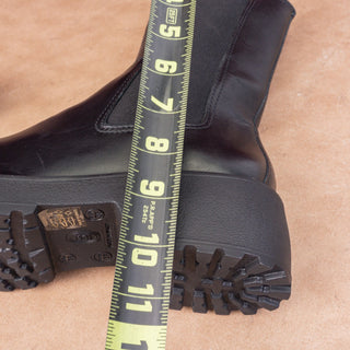 Chelsea Crew Wmn Shadow Black Leather festival Platform Boots 7.5US EUR38