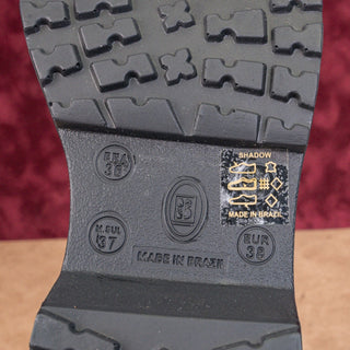 Chelsea Crew Wmn Shadow Black Leather festival Platform Boots 7.5US EUR38