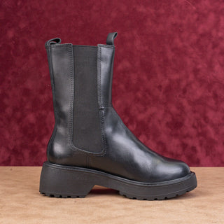 Chelsea Crew Wmn Shadow Black Leather festival Platform Boots 7.5US EUR38