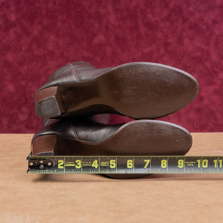 Nine West Teardrop Vintage Y2K Brown Leather Retro 90s Slip-on Tall Boots sz 9