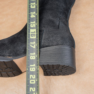 Donald Pliner Wmn Philip Black Distress Leather Classic Riding Comfort Boots 8.5