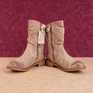 Sofft Women Sharnell Low Distress Brown Suede Back Lace-up Mid Calf boots sz 6.5
