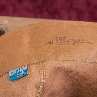 Sofft Women Sharnell Low Distress Brown Suede Back Lace-up Mid Calf boots sz 6.5