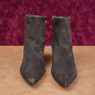 L'Agence Women Jeannie Pointed Toe Distressed Grey Suede boots sz 9.5US EUR 40