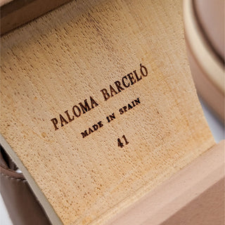Paloma Barcelo Women Margoti Buckle Platform Beige Leather Sandals sz 11US 41EUR