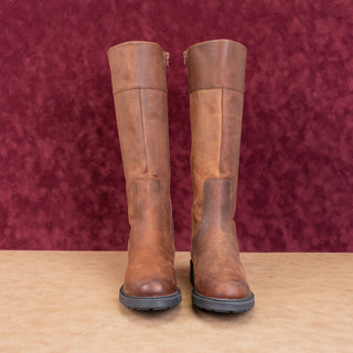 Clarks Women Orinocco Faux Shearling Brown Leather Riding Tall Knee Boots sz 9