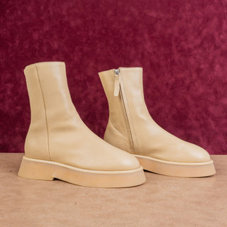Wandler Women Rosa Cream Leather Platform Zip Fashion Ankle Boots 8US EUR 38