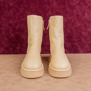Wandler Women Rosa Cream Leather Platform Zip Fashion Ankle Boots 8US EUR 38