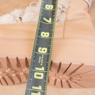 Paloma Barcelo Women Platform Beige Leather Lace-up Ankle Boots 10-10.5US EUR41