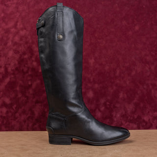 Sam Edelman Women Penny Riding Equestrian Wide Calf Black Leather Boots sz 11.5