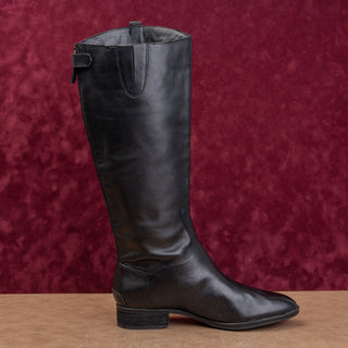 Sam Edelman Women Penny Riding Equestrian Wide Calf Black Leather Boots sz 11.5