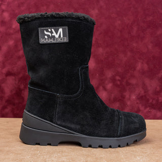 Sam Edelman Women Kaylie Black Suede Comfort Fleece Lined Mid Boots sz 6US EUR36