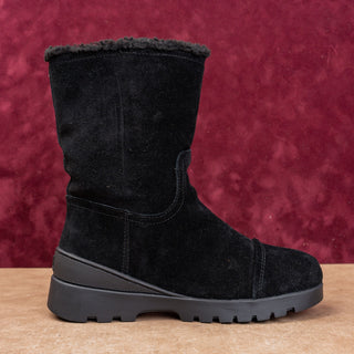 Sam Edelman Women Kaylie Black Suede Comfort Fleece Lined Mid Boots sz 6US EUR36