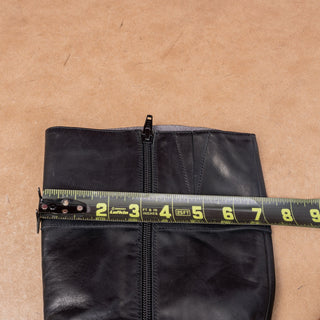 Seychelles Women Black Leather Vintage Retro 90s Buckle Riding Knee Boots sz 9.5