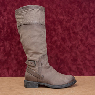 Miz Mooz Women Distress Grey Leather Zip Boho Cottage Tall Boots 9.5-10 US EUR41