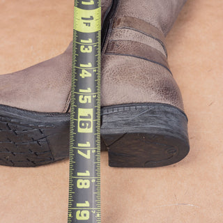 Miz Mooz Women Distress Grey Leather Zip Boho Cottage Tall Boots 9.5-10 US EUR41