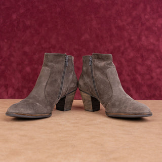 Paul Green Women Brown Suede Zip Ankle Summer Western Boots sz 10.5US UK8