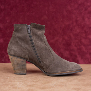 Paul Green Women Brown Suede Zip Ankle Summer Western Boots sz 10.5US UK8