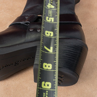 Paul Green Women Moto Biker Harness Black Leather Zip Ankle Boots sz 6.5US UK 4