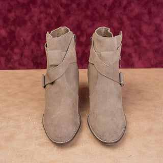 Dolce Vita Women Solid Brown Suede Buckle Western Ankle Boots size 10