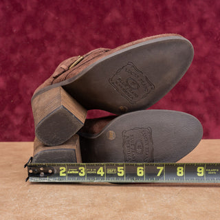 Lucky Brand Women Eastin Brown Suede Classic Western Zip Round Ankle Boots sz 8.5