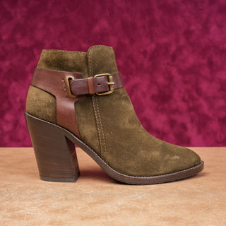 Aquatalia Women Liana Sage Suede Western Rodeo Festival Ankle Boots size 9.5