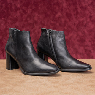 Paul Green Women Winn Black Leather Fashion Party Heel Boots sz 8US AUS 5.5