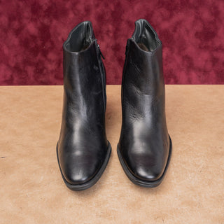 Paul Green Women Winn Black Leather Fashion Party Heel Boots sz 8US AUS 5.5