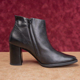 Paul Green Women Winn Black Leather Fashion Party Heel Boots sz 8US AUS 5.5