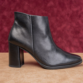 Paul Green Women Winn Black Leather Fashion Party Heel Boots sz 8US AUS 5.5