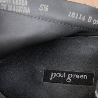 Paul Green Women Winn Black Leather Fashion Party Heel Boots sz 8US AUS 5.5