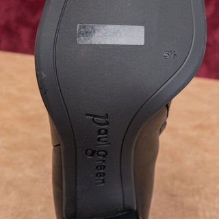 Paul Green Women Winn Black Leather Fashion Party Heel Boots sz 8US AUS 5.5