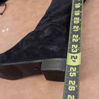 Stuart Weitzman Women Lowland Back Lace Tie Black Suede OTK fashion Boots sz 8