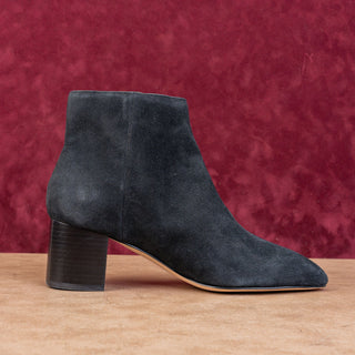 Kate Spade Women Alessia Ash Black Suede Zip Heel Dress Office Boots sz 8