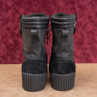 Pajar Women Henta Black Leather waterproof Lace-up Zip Winter Boots 10US EUR41