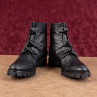 Alexandre Birman Wmn Lolita Black Leather Waterproof Combat Boots 8.5US EUR39
