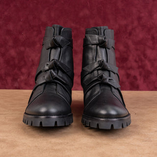 Alexandre Birman Wmn Lolita Black Leather Waterproof Combat Boots 8.5US EUR39