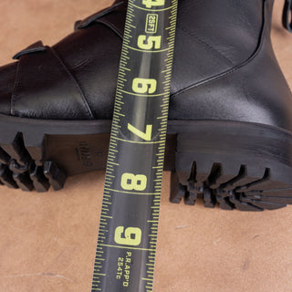 Alexandre Birman Wmn Lolita Black Leather Waterproof Combat Boots 8.5US EUR39