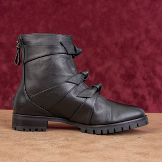 Alexandre Birman Wmn Lolita Black Leather Waterproof Combat Boots 8.5US EUR39